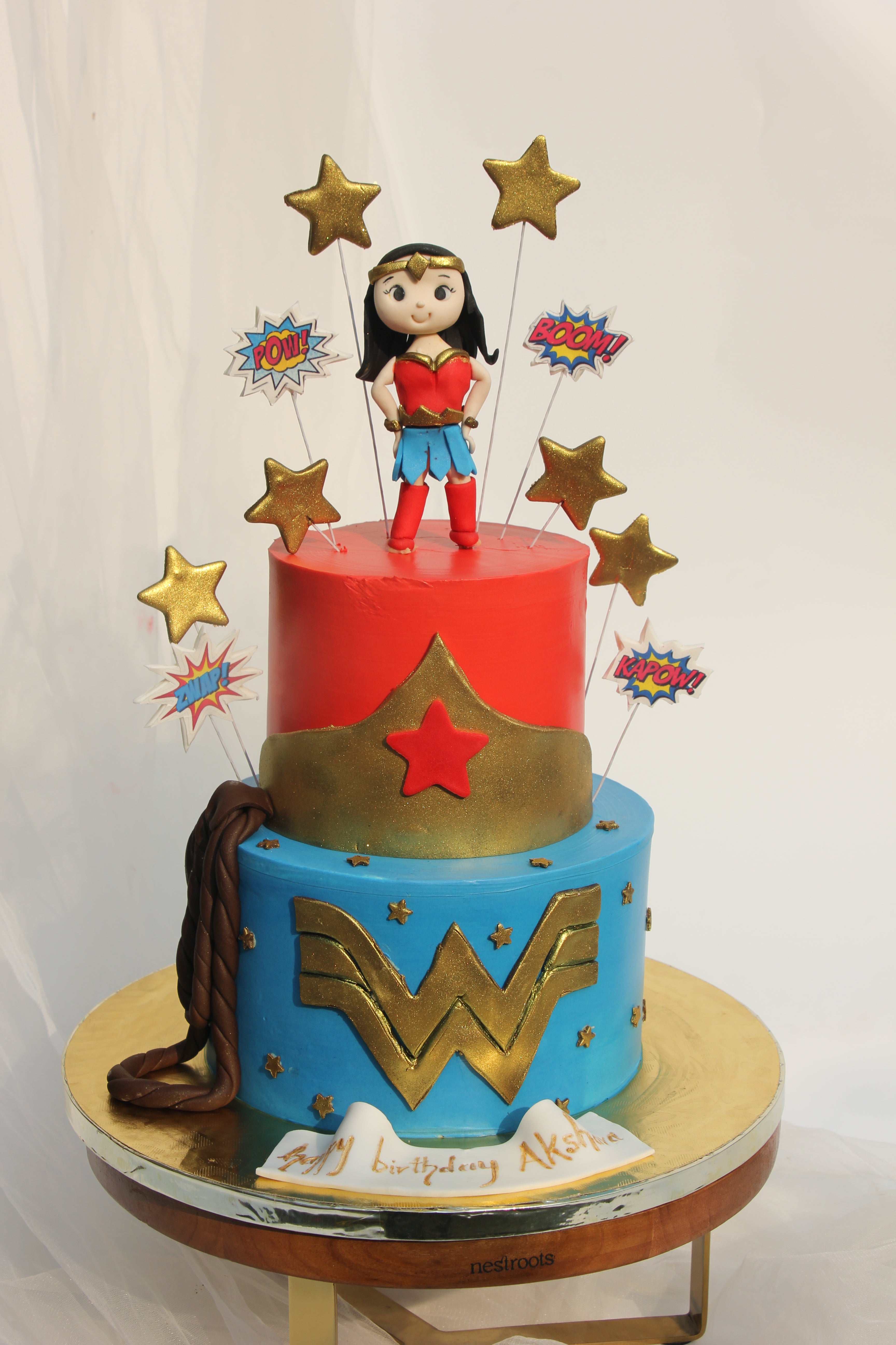 Power & Grace Two-Tier Wonder Woman Celebration Cake