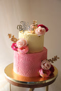 New Beginnings Two-Tier Textured Rose Cake