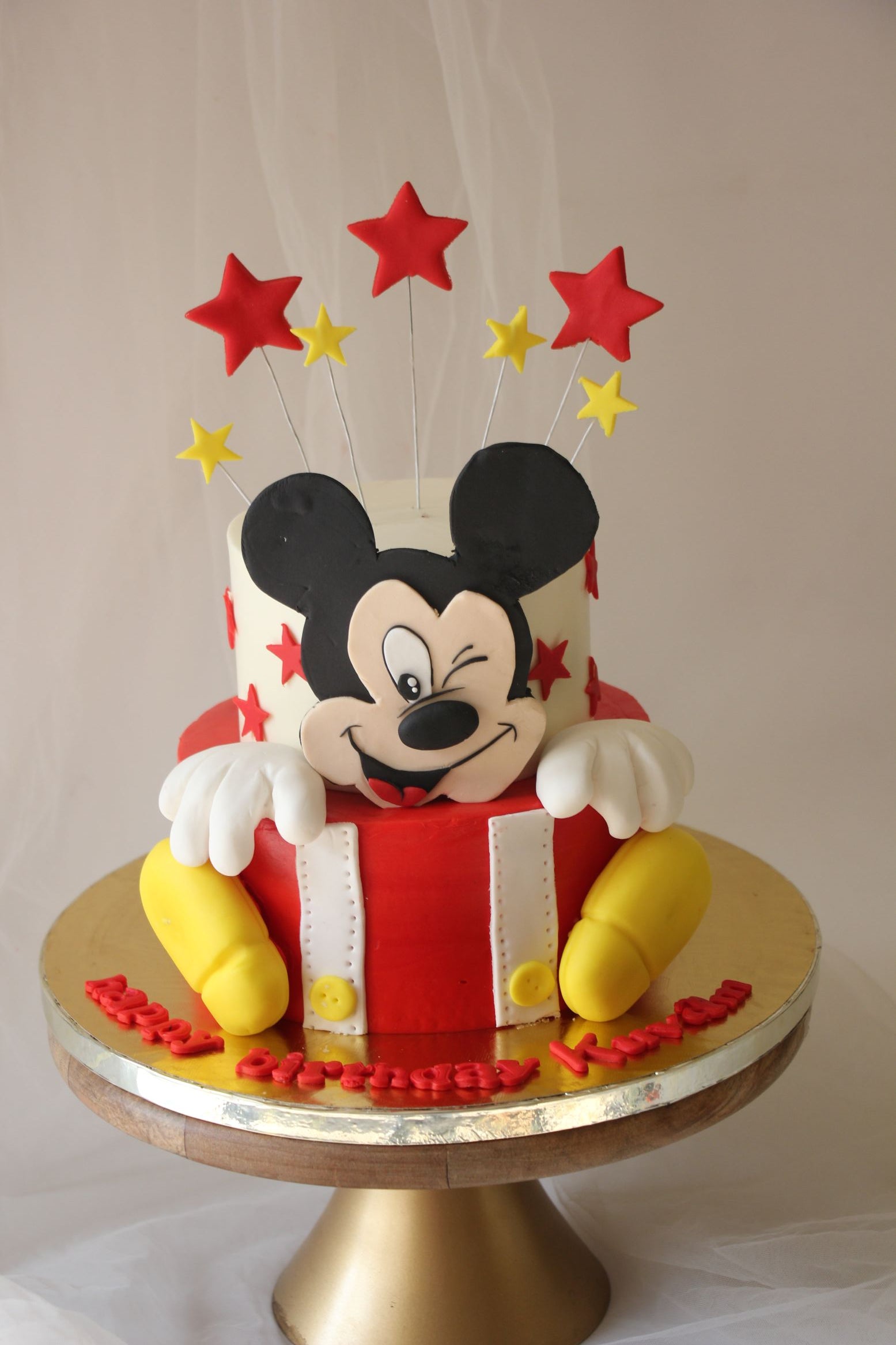 Mickey Mouse Theme Kids Birthday Cake