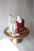 Elegant Red Anniversary Cake