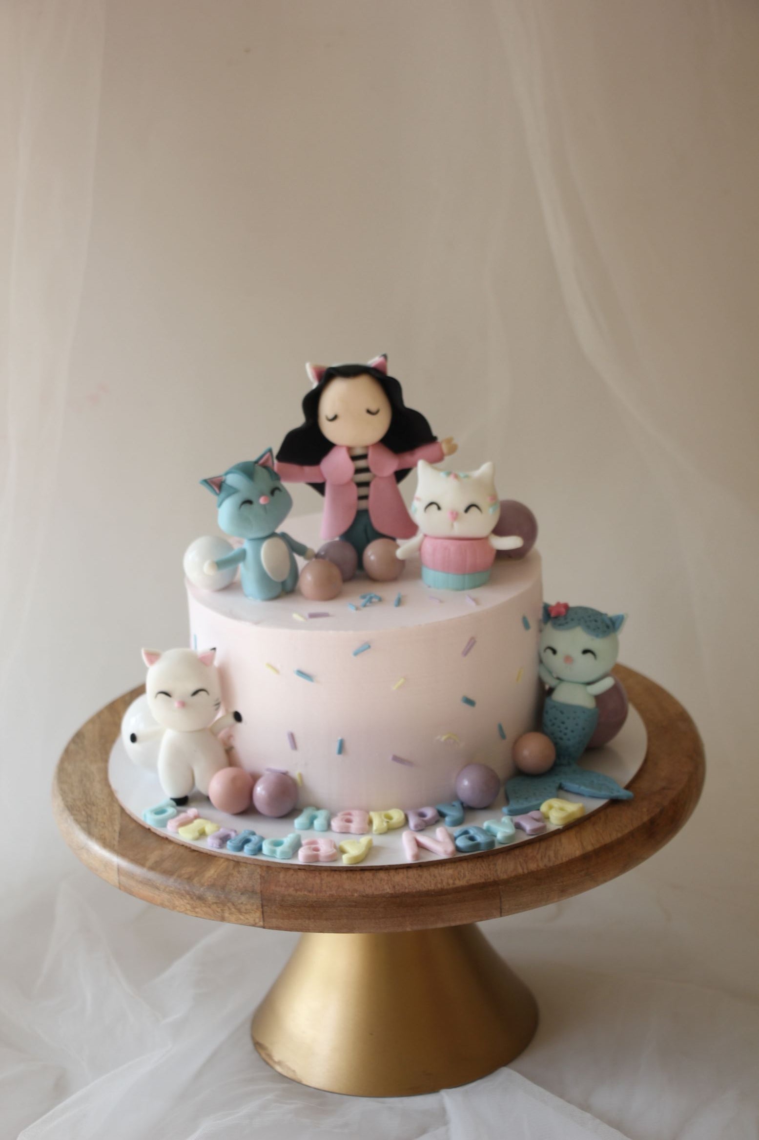 Cute Cat Theme Kids Birthday Cake