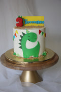 Cute Dinosaur 3rd Birthday Cake – Kids Dino Theme Birthday Cake
