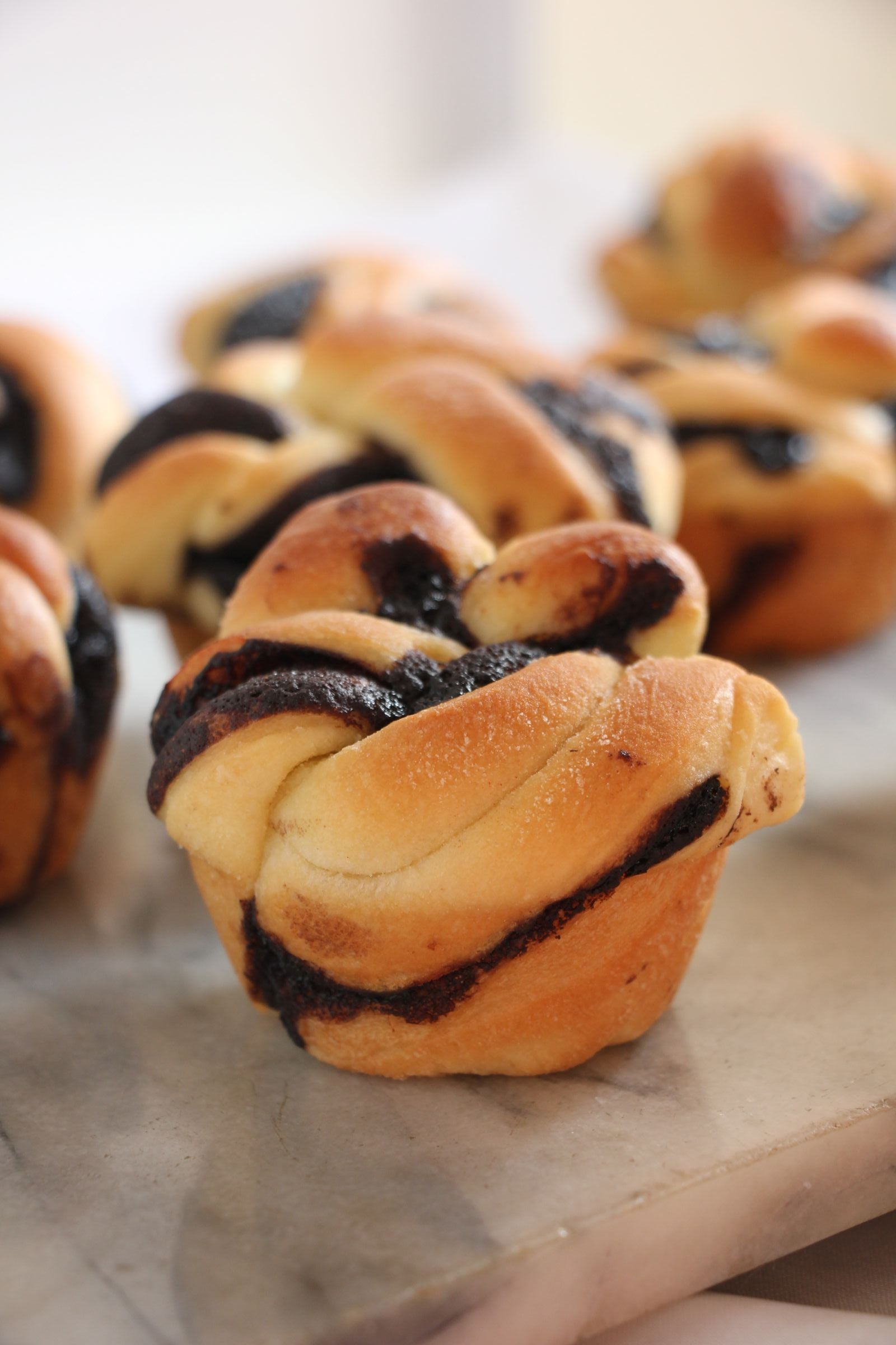 Mini Chocolate Babka Buns | Fresh Swirled Chocolate Pastries