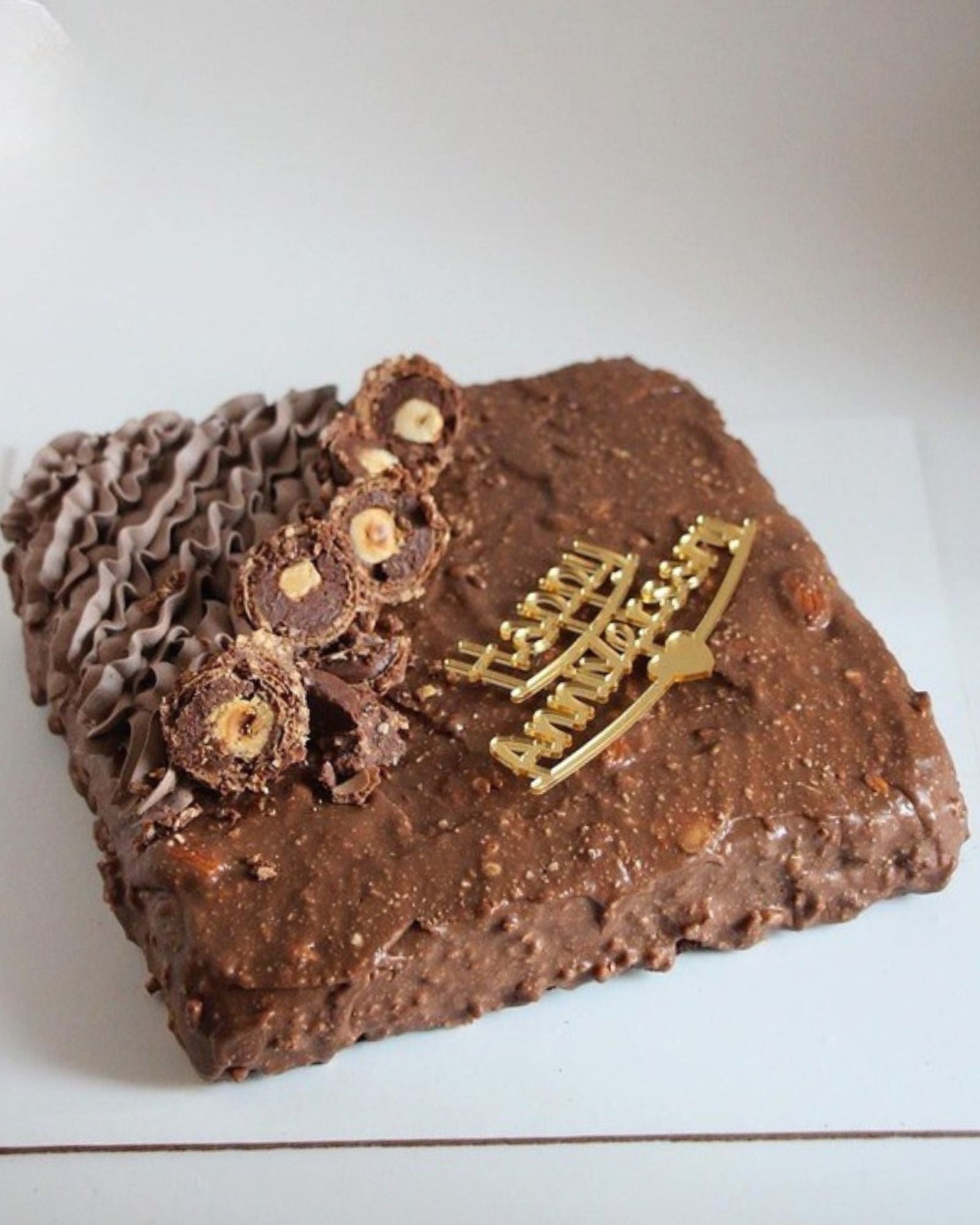 Rocher Cake | Chocolate Hazelnut Crunch Celebration Cake