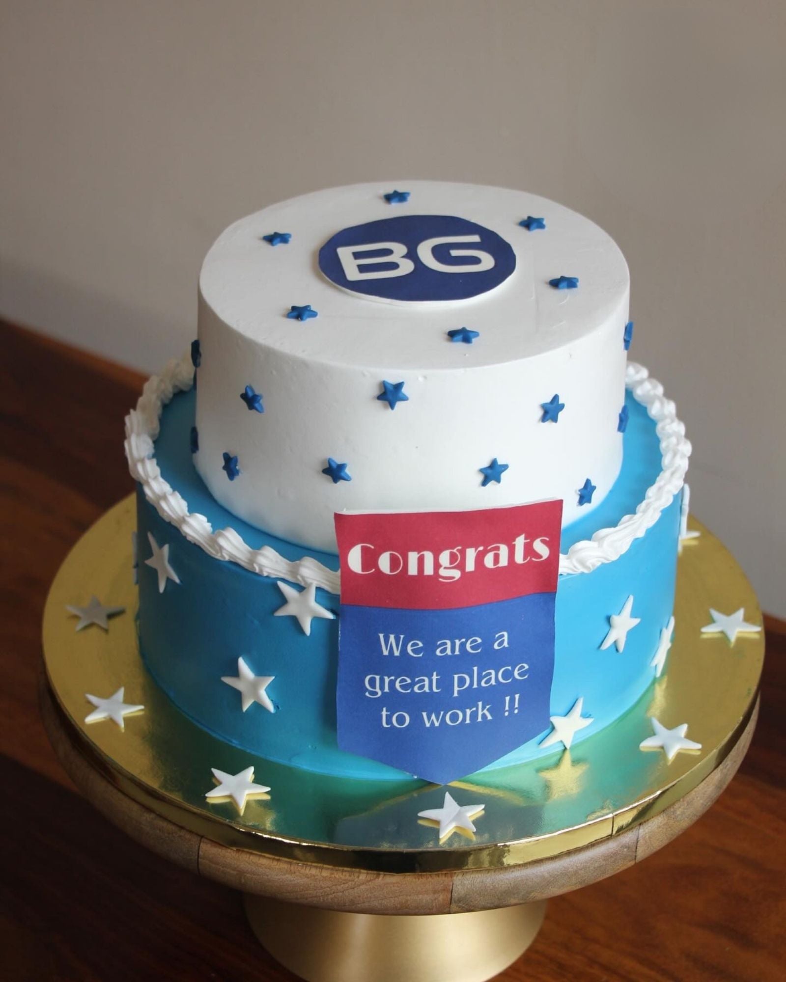 Corporate Congratulations Cake with Custom Logo | Office Celebration Cake