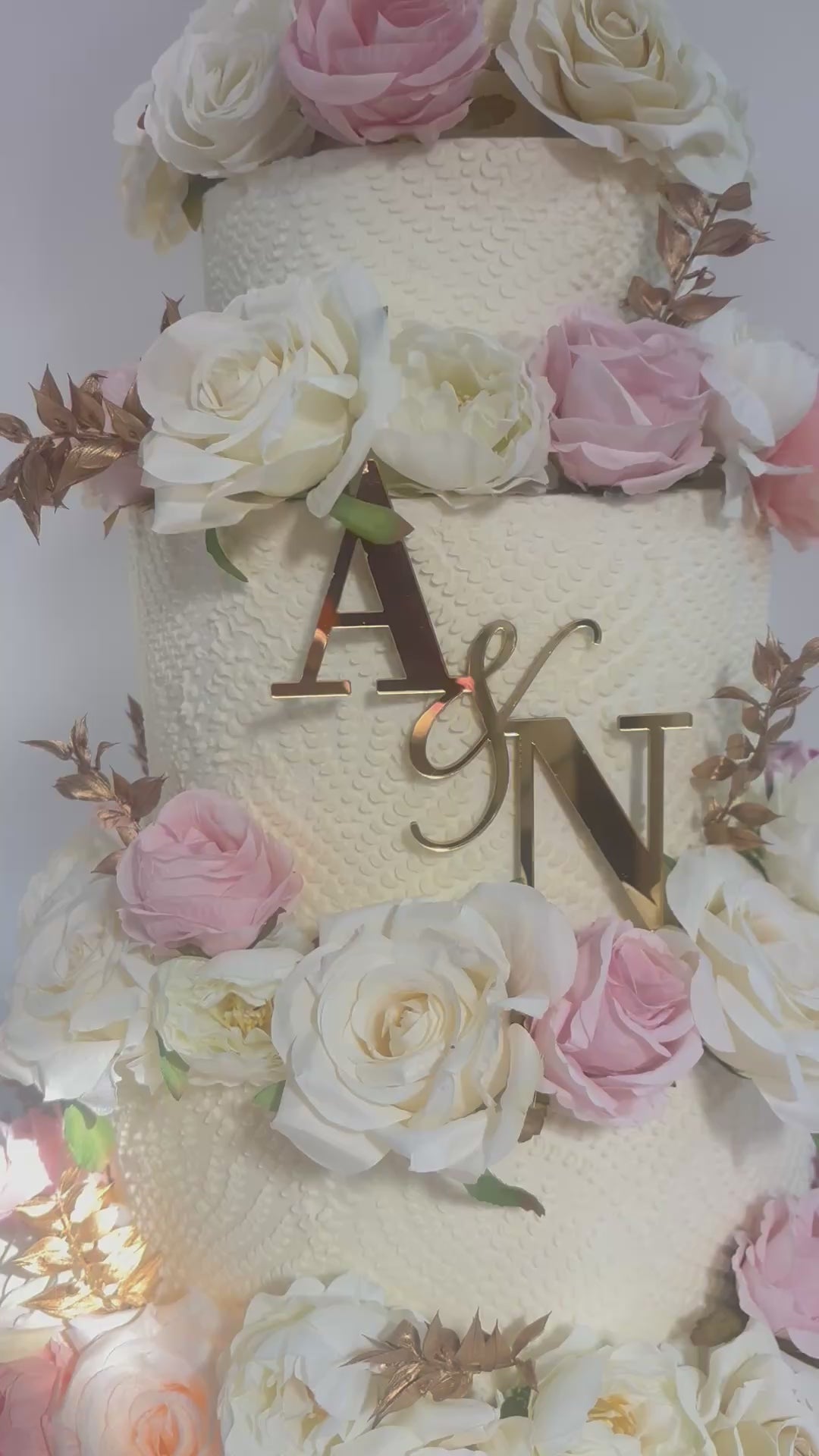 Eternal Romance: Four-Tier Cascading Rose Wedding Cake